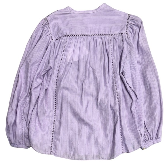 Isabel Marant Etoile Leonard Cotton Line Blouse Lilac NWT - Picture 8 of 12